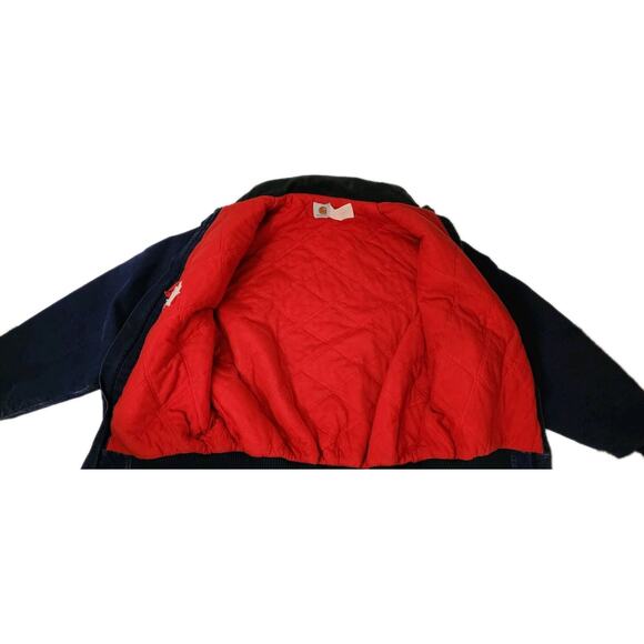 Vintage Carhartt Mens XL Blue Santa Fe Work Jacket Red Quilt Lined J14 Y2K USA - Picture 10 of 15